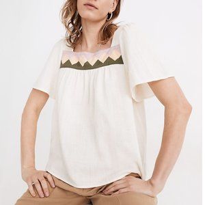 Madewell Patchwork Square-Neck Top